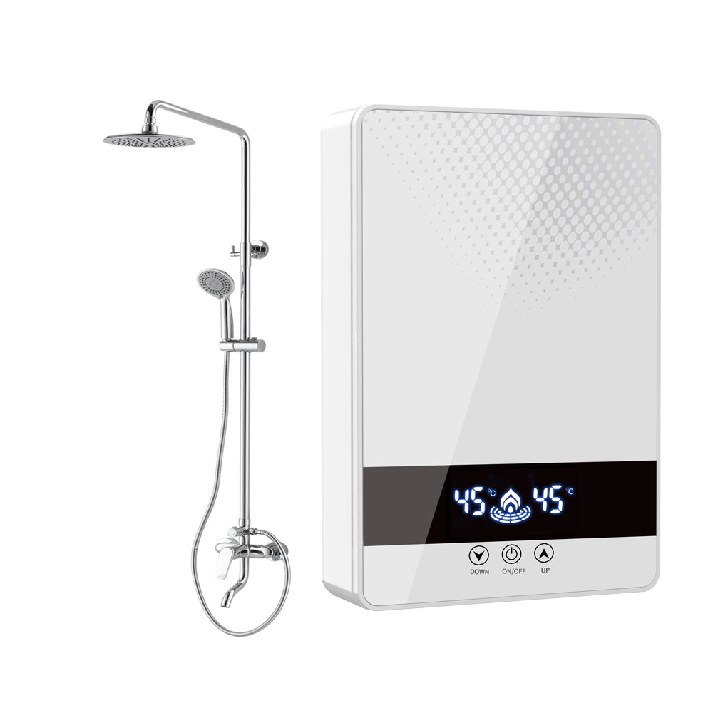 Print logo Best Selling 220v-240v bathroom tankless geyser touch bottom 7000W shower instant hot electric water heaters