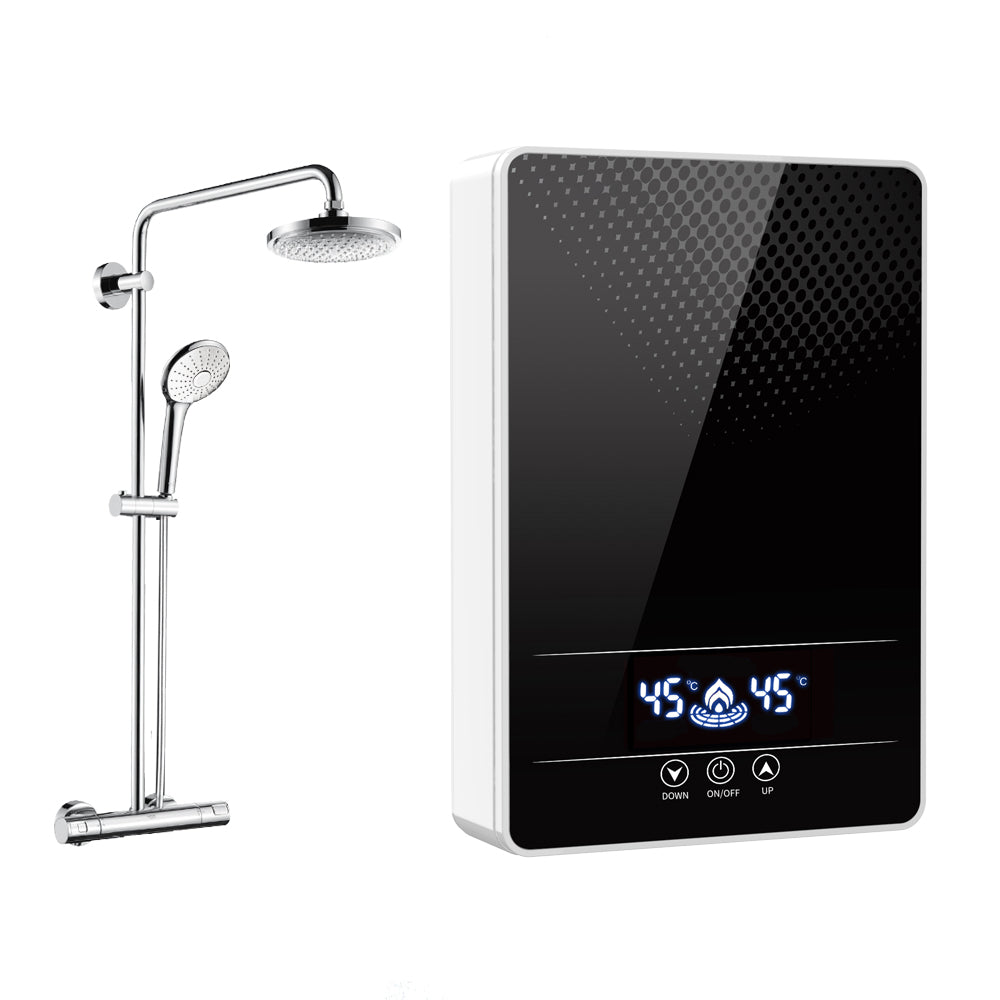 Print logo Best Selling 220v-240v bathroom tankless geyser touch bottom 7000W shower instant hot electric water heaters