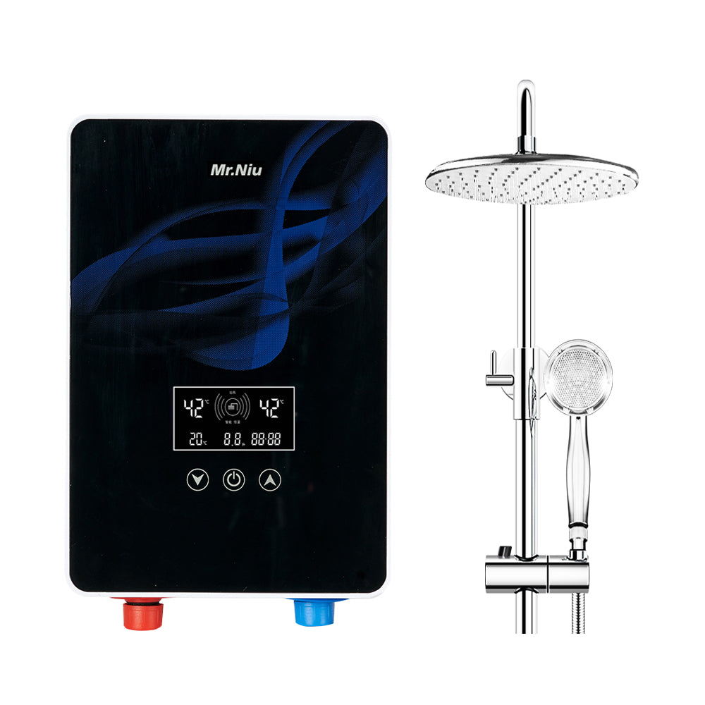 Mr.niu 220v 50/60hz led digital display touch control instant electric hot shower water heater under sink