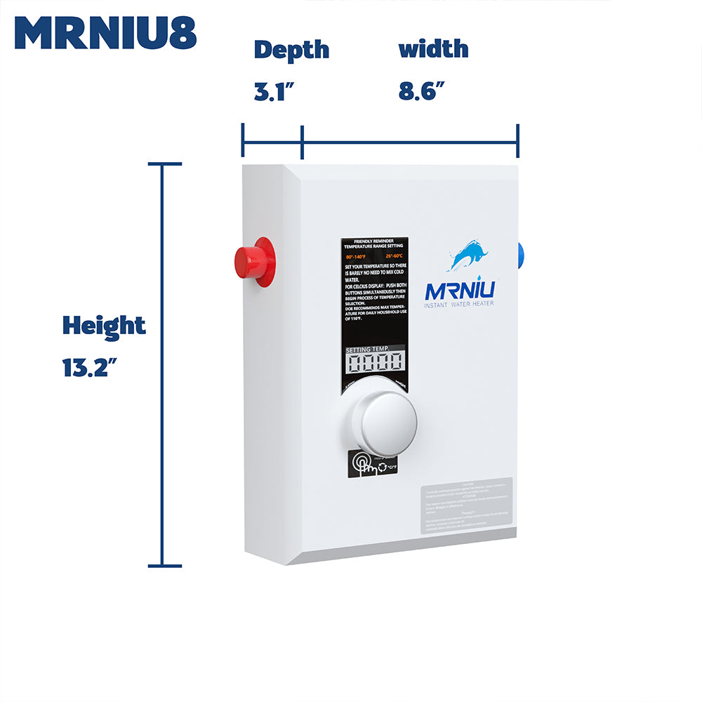 Mrniu 8 Tankless Water Heater, Electric, 240V 8-kW