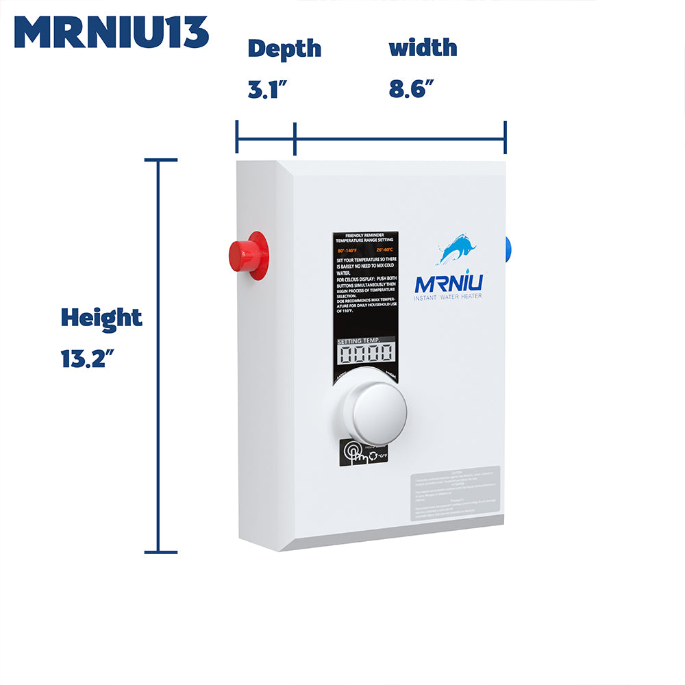 Mrniu 13 Tankless Water Heater, Electric, 240V 13-kW