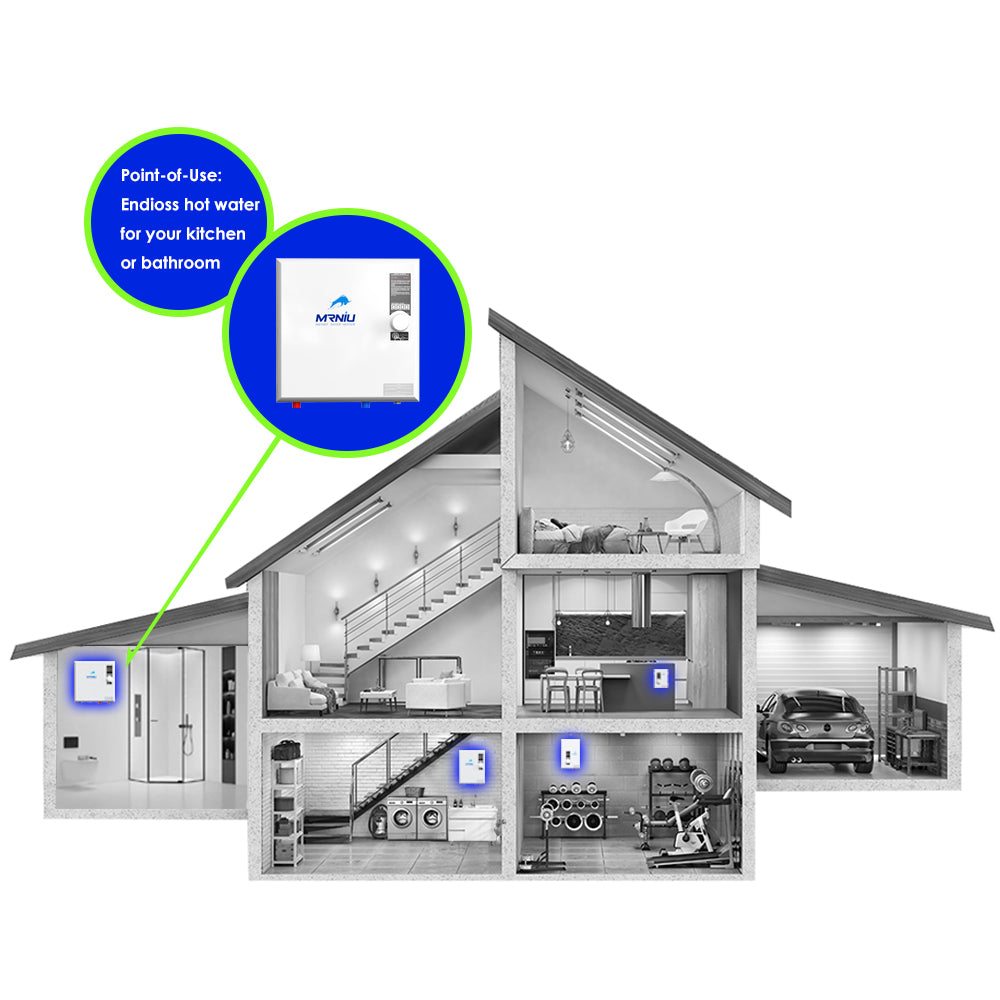 Mrniu 36 Tankless Water Heater, Electric, 240V 36-kW