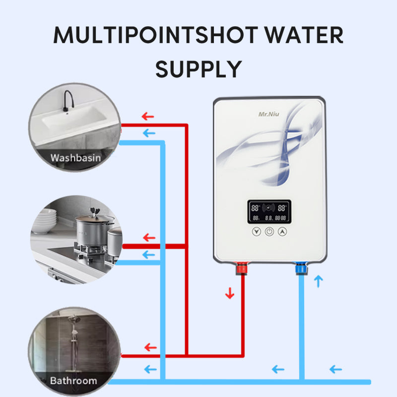 MR.NIU 7kw-8.5kw chauffe eau electrique household shower hot water heater instant electric tankless water heater geyser